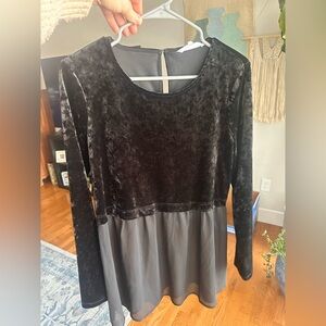 BCBGeneration Black Velvet Long Sleeve Dress